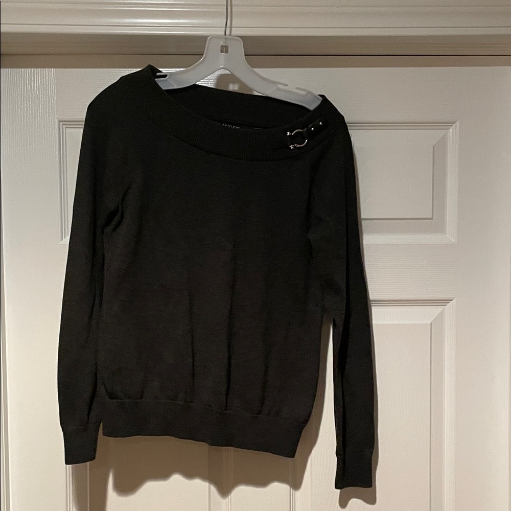 Ralph Lauren Gray  Women's Sweater with Button Detail